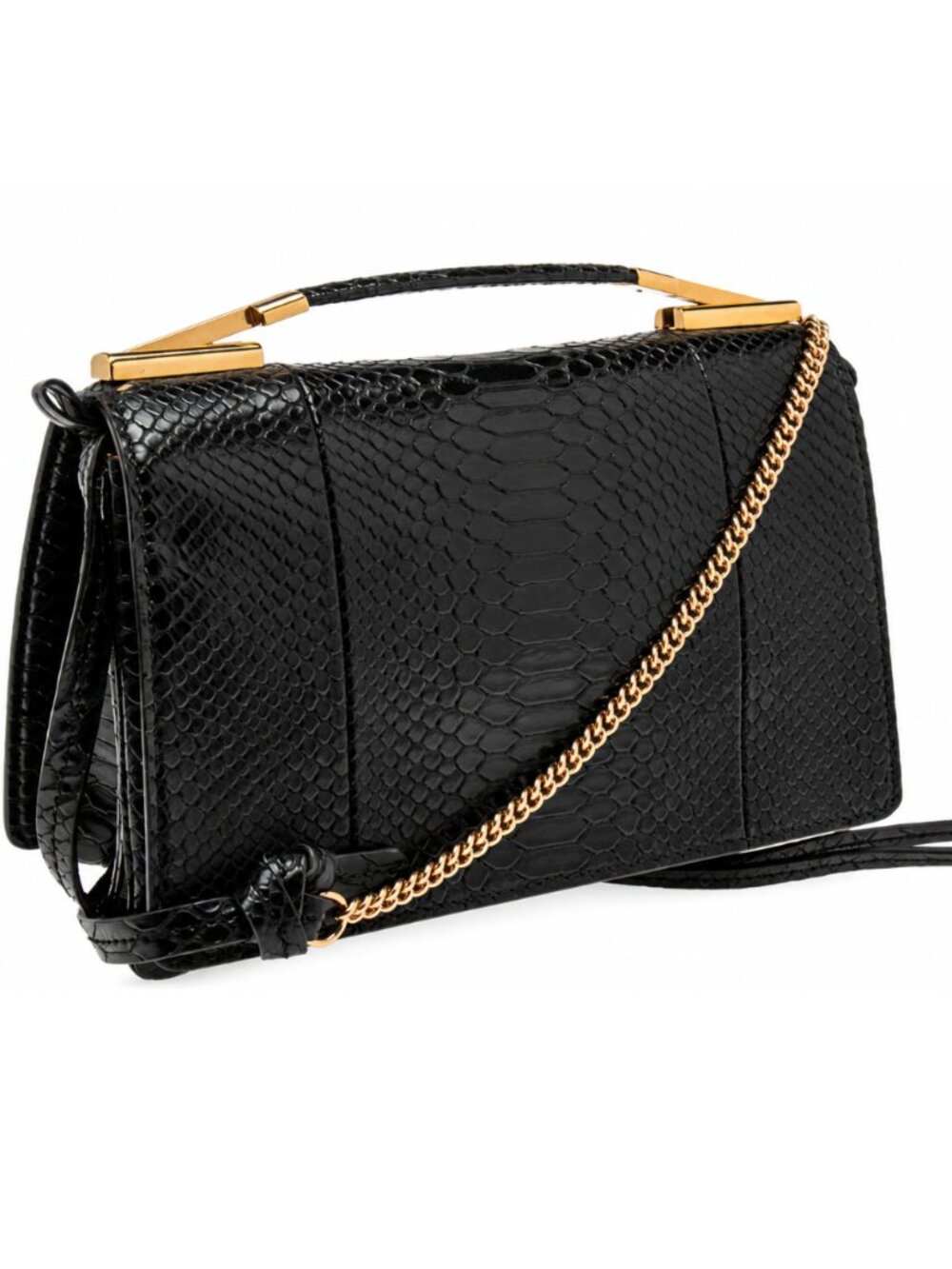 Stella McCartney Small Flo Alter Snake Bag Black